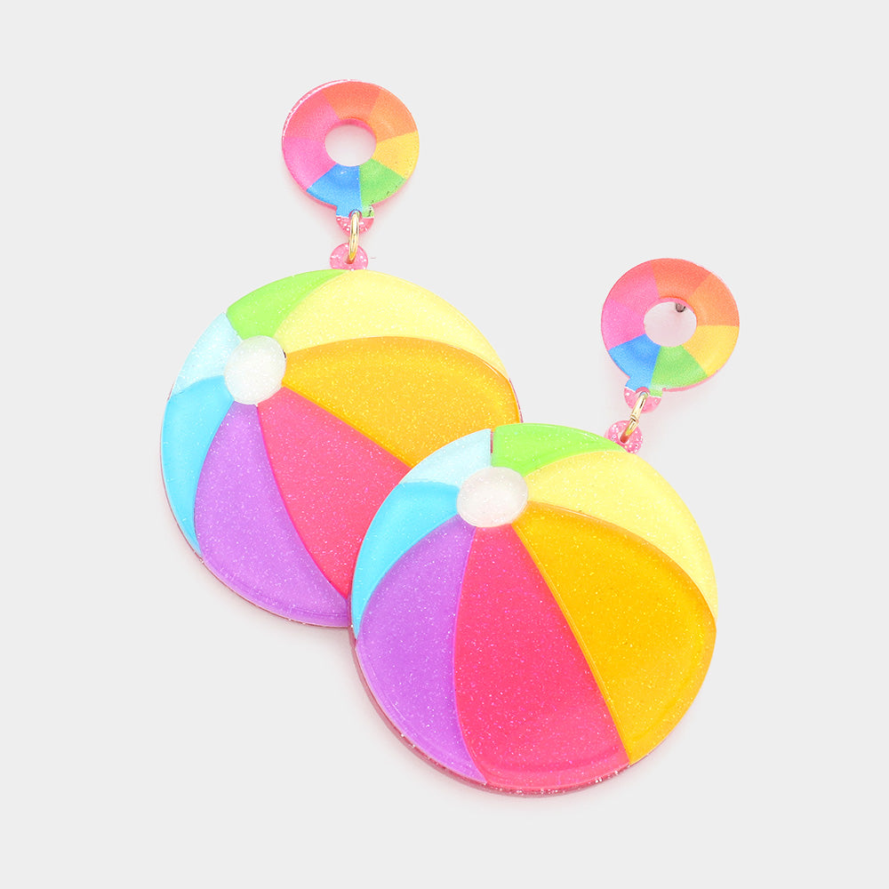 Glitter Beach Balls earrings