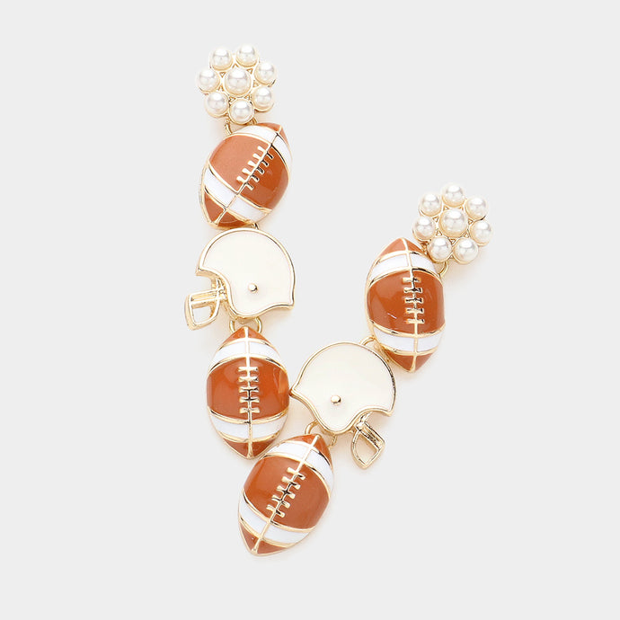 Pearls & Footballs Earrings