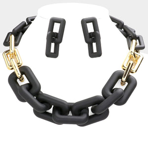 Black Chains Necklace Set