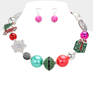 Christmas Car & presents Necklace Set
