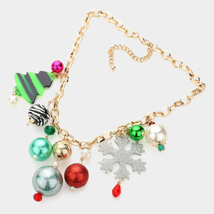 Christmas Ornament Necklace Set