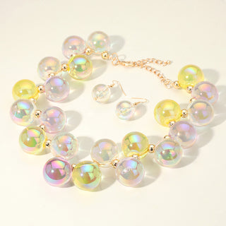 Iridescent Baubles necklace set