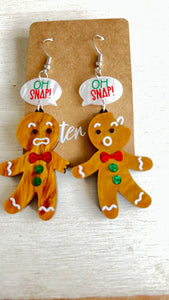 Oh Snap Gingerbread man earrings