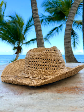 Seashore Cowboy Straw Hat Khaki