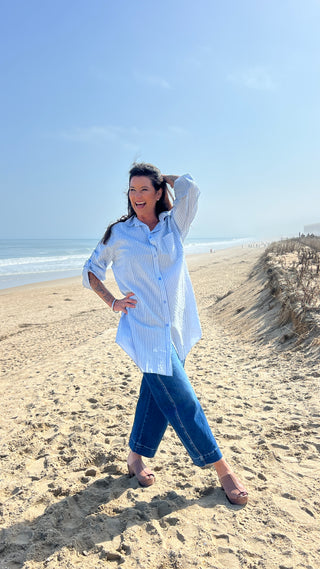 Cancun Oversized top O/S Blue