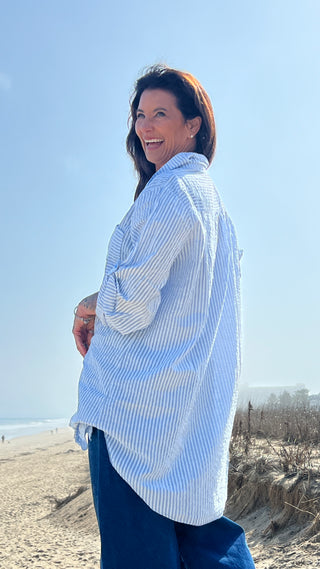 Cancun Oversized top O/S Blue