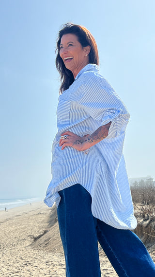 Cancun Oversized top O/S Blue