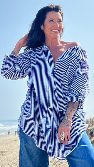 Cancun Oversized top O/S NVY