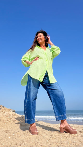 Cancun Oversized top O/S lime