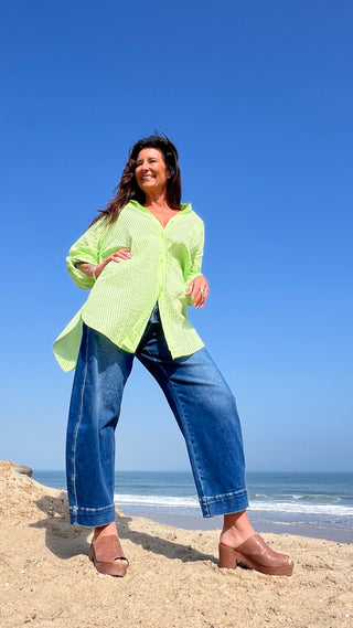 Cancun Oversized top O/S lime