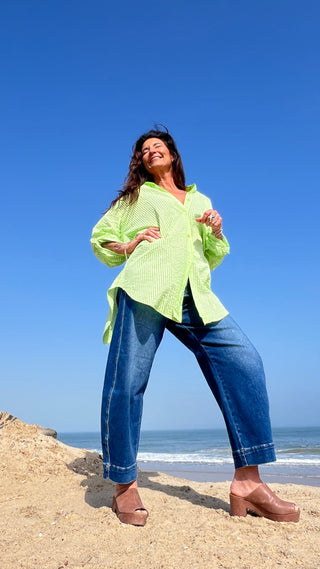 Cancun Oversized top O/S lime