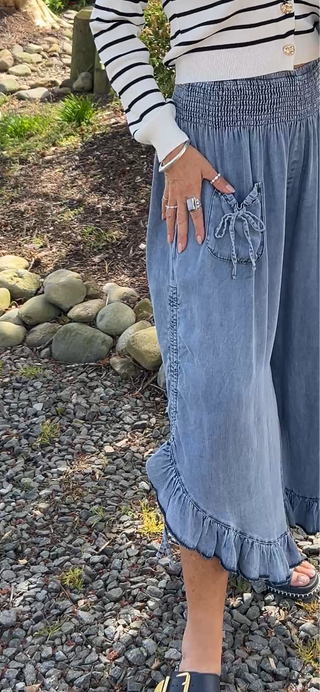 CHAMBRAY BLOOMER PANTS