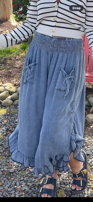 CHAMBRAY BLOOMER PANTS