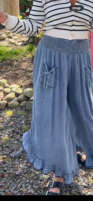 CHAMBRAY BLOOMER PANTS