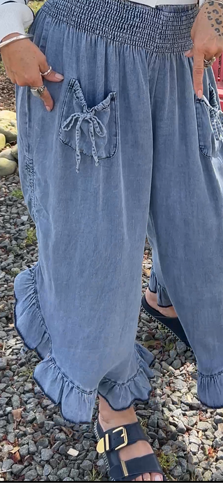 CHAMBRAY BLOOMER PANTS