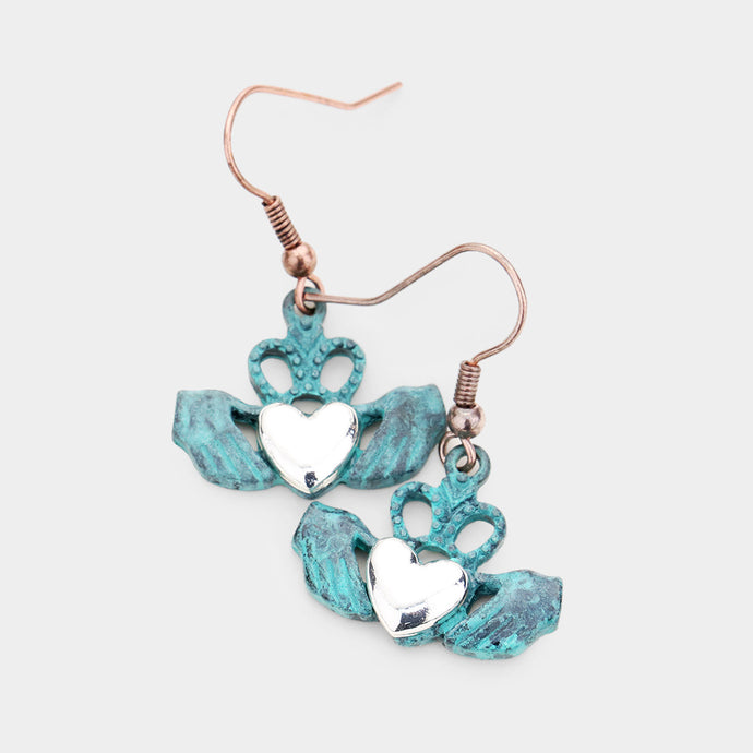 You Have My Heart Patina Earrings