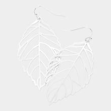 Metal cut out leaf earrings