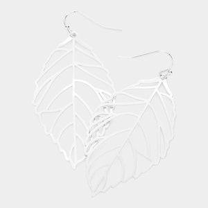 Metal cut out leaf earrings