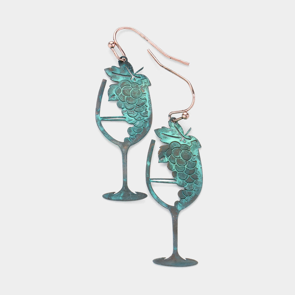 Brass Patina Grapes earrings