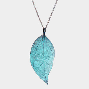 Natural Patina Leaf Necklace