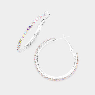 Crystal Hoops AB 1.3"