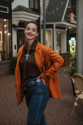 Desert Fringe Jacket Brick