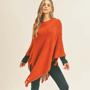 Dotted line poncho O/S