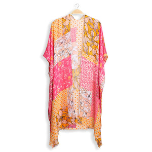 Calico Patches Short Kimono O/S