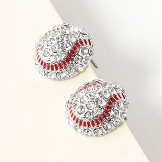 Pave Baseball Earrings