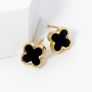 Gold Dipped Quatrefoil Studs