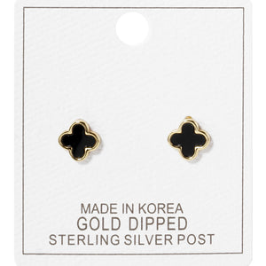 Gold Dipped Quatrefoil Studs