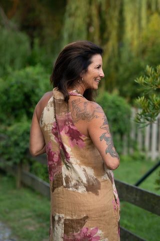 French Garden Linen Maxi O/S Camel