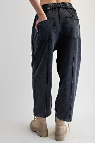Barrel Terry Pants Ash BLK