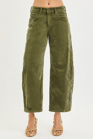 Teddy Slouchy Corduroy Pants Moss