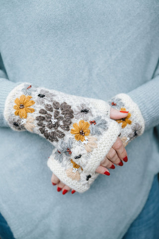 Ivory Muse Embroidery Hand warmer