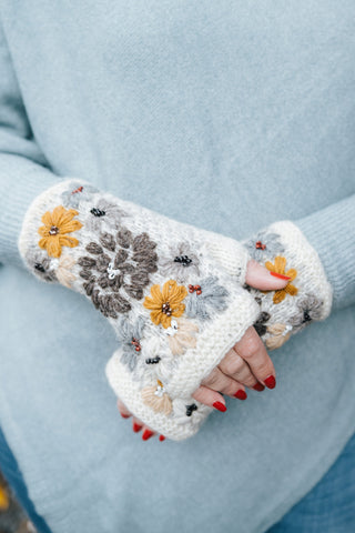 Ivory Muse Embroidery Hand warmer