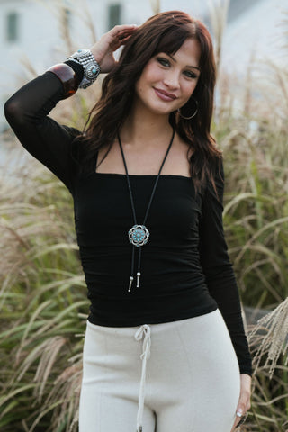 Leilam Square Top - Black
