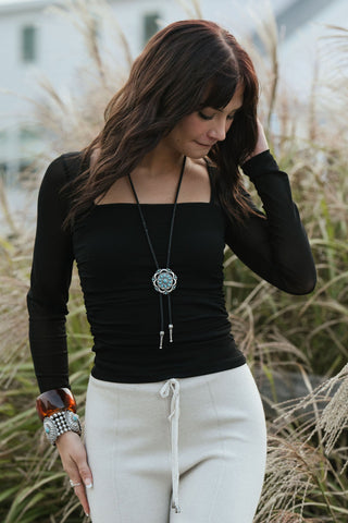 Leilam Square Top - Black