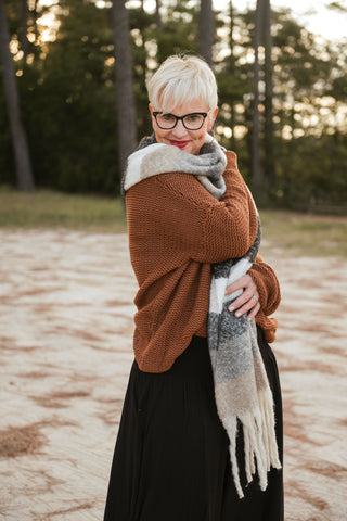 Fluffy Scarf Neutral/Blk