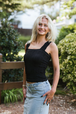 Charlotte Top O/S True Blk