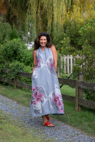 French Garden Linen Maxi O/S Denim