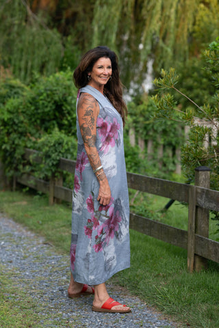 French Garden Linen Maxi O/S Denim
