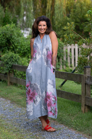 French Garden Linen Maxi O/S Denim
