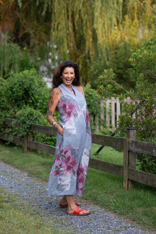 French Garden Linen Maxi O/S Denim