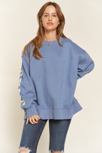 Be Yourself Sweatshirt Washed Blue