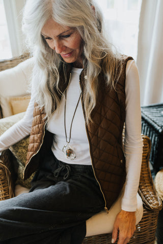 Who Needs Sleeves Vest Hazelnut