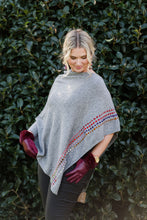 Felt Stitched Cashmere Poncho O/S