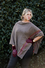 Felt Stitched Cashmere Poncho O/S