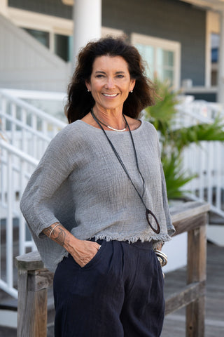 Sunwashed Linen Top O/S CH