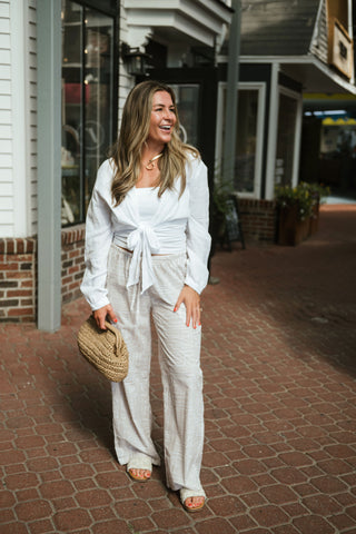 Kristinas Collar Cover Up Top WHT